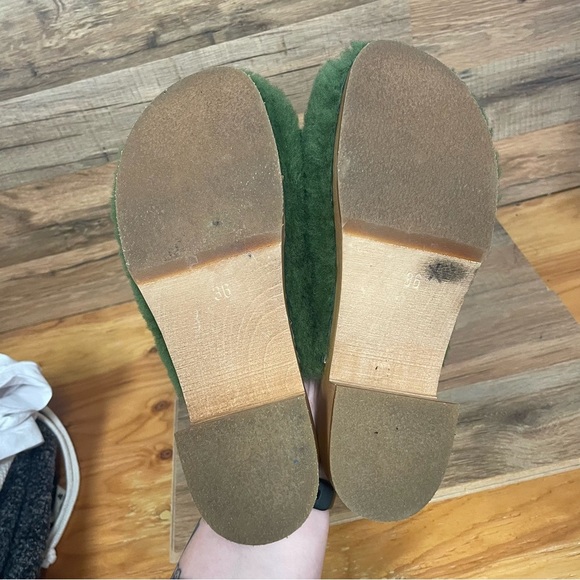 Swedish Hasbeens Fluff Clogs green on Anthropologie women’s size 6/ 36 - Picture 6 of 9
